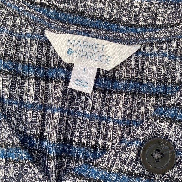 41 hawthorn gray blue striped dress long sleeves L - Picture 3 of 4